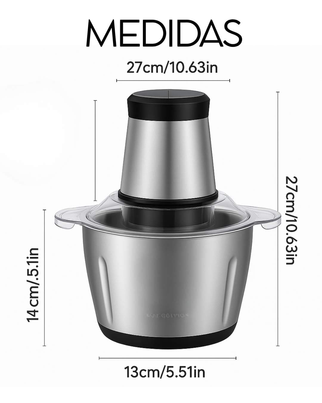 Molino Picador 2L Acero Inox (Grande)