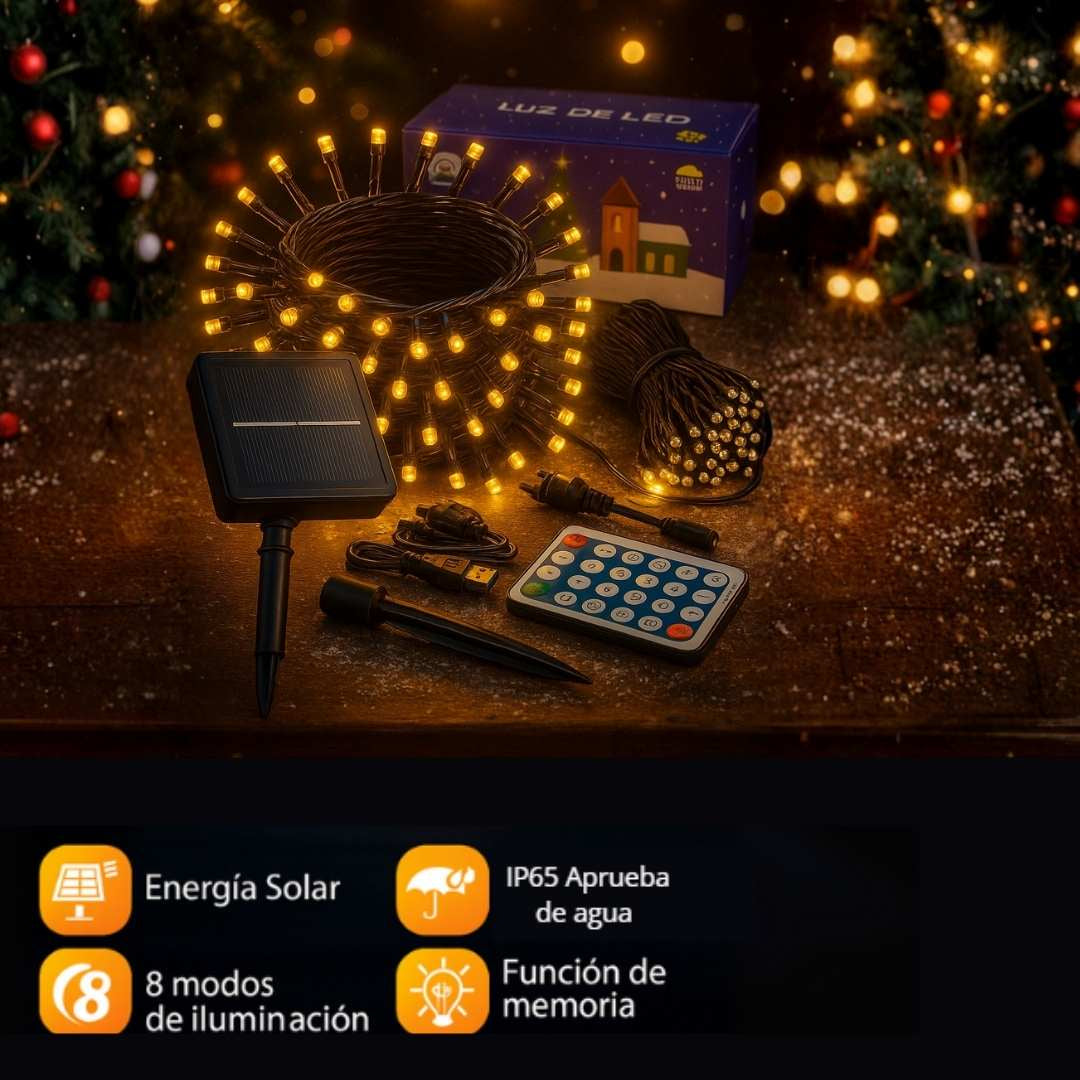 Luces con Panel Solar - garantía de 90 días LumiFest® Energia Limpia