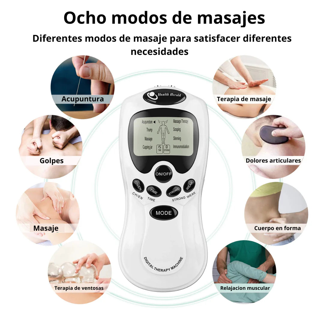 Electroestimulador + 8 Parches Digital Ondas Gimnasia Pasiva®