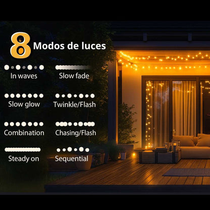 Luces con Panel Solar -   garantía de 90 días  LumiFest® Energia Limpia