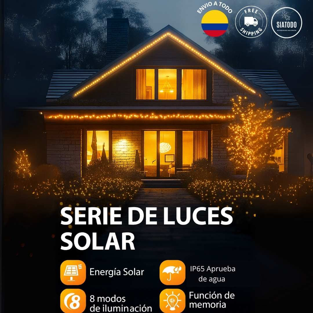 Luces con Panel Solar -   garantía de 90 días  LumiFest® Energia Limpia
