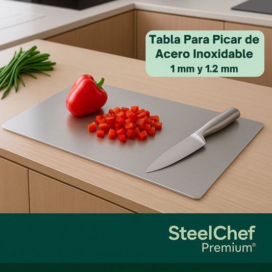 Tabla Para Picar de Acero Inoxidable – SteelChef Premium® ( 304.ss-Grosor 1 mm)