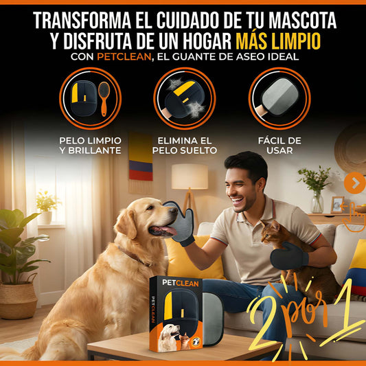 PETCLEAN®- 2x1 guantes de pelos para mascotas.