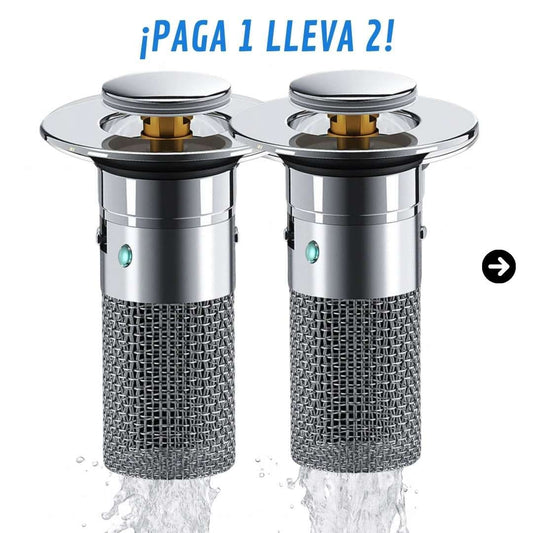 2x1 Filtro Tapón de Lavamanos – Acero Inoxidable Premium