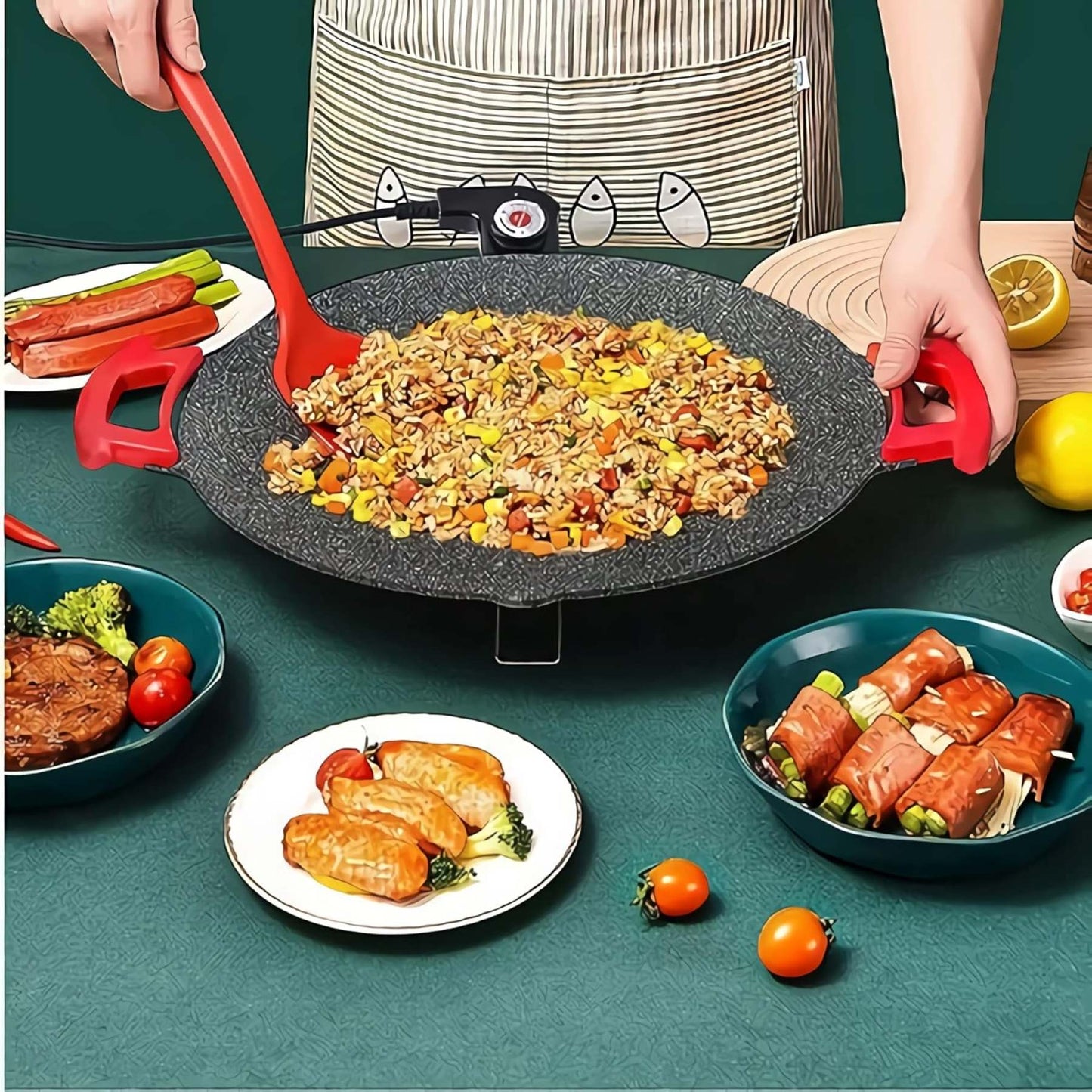 SARTEN COREANO® 100% ELECTRICA, PORTÁTIL Y LISTA PARA ASAR