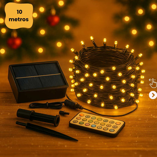 Luces con Panel Solar (100 Luces)- LumiFest® Energia Limpia