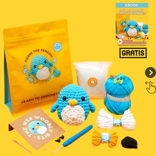 PenguLoops™ -Kit de Crochet Pingüino Paso a Paso