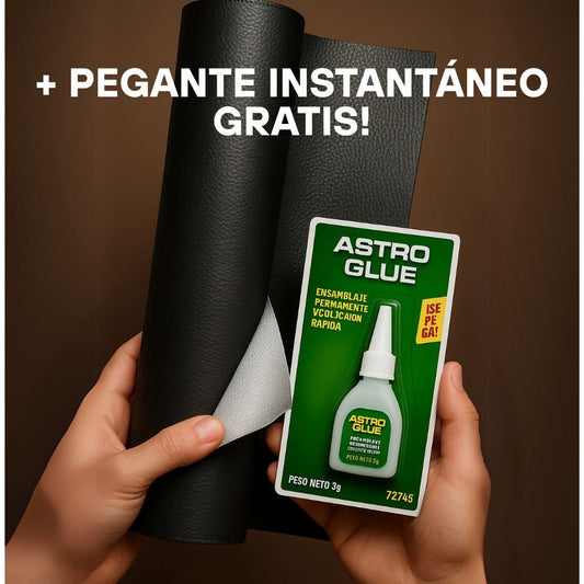 Parches Autoadhesivo Repara Cuero® (1.40m x 50cm) +Pegante Instantáneo